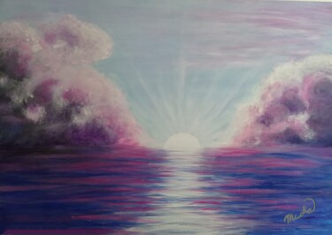 Painting titled "Le Matin du Monde..." by Michela Poulin, Original Artwork, Acrylic Mounted on Wood Stretcher frame