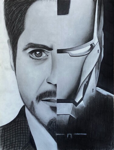 Zeichnungen mit dem Titel "Iron man" von Michela Vincenzo, Original-Kunstwerk, Graphit