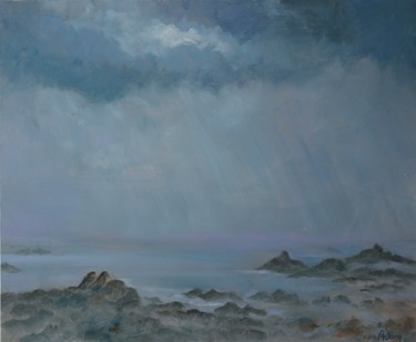 Painting titled "Ciel breton" by Michel Adam, Original Artwork, Oil