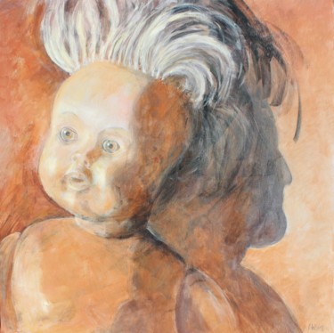 Schilderij getiteld "L'ombre de l'âge" door Michel Adam, Origineel Kunstwerk, Acryl