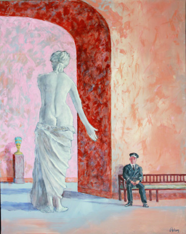 Malerei mit dem Titel "Le gardien" von Michel Adam, Original-Kunstwerk, Acryl