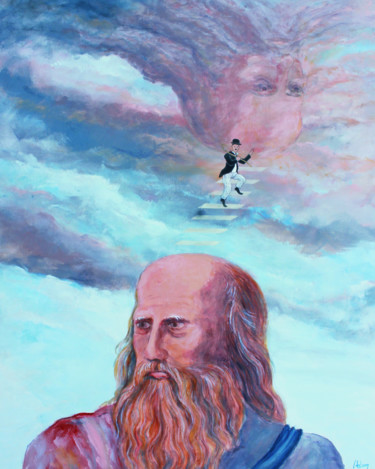 Malerei mit dem Titel "Le ciel, monde des…" von Michel Adam, Original-Kunstwerk, Acryl