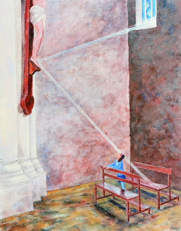 Pittura intitolato "Soleil rayonnant" da Michel Adam, Opera d'arte originale, Acrilico