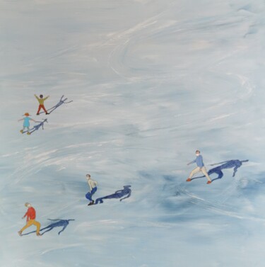 Malerei mit dem Titel "On patine" von Michel Adam, Original-Kunstwerk, Acryl
