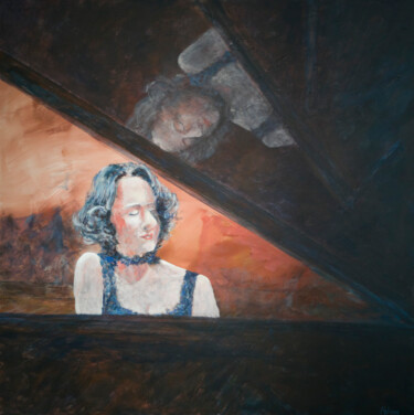 Pittura intitolato "REFLEXION MUSICALE" da Michel Adam, Opera d'arte originale, Acrilico