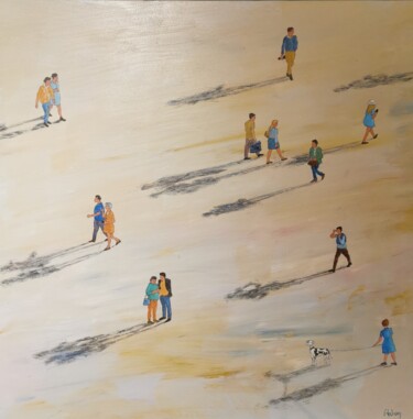 Painting titled "RENCONTRE" by Michel Adam, Original Artwork, Acrylic