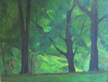 Peinture intitulée "Le Parc Montsouris" par Michel Adam, Œuvre d'art originale
