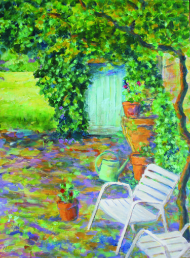 Pintura titulada "Le jardin d'Anita" por Michel Adam, Obra de arte original, Acrílico