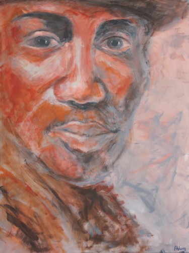 Painting titled "Regard Cubain" by Michel Adam, Original Artwork, Acrylic