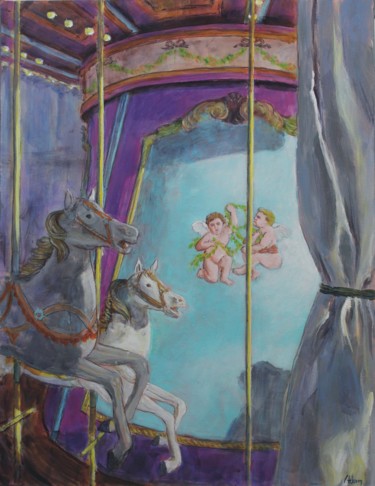Pittura intitolato "Manège" da Michel Adam, Opera d'arte originale, Acrilico
