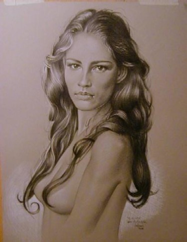 Drawing titled "Salima" by Michel-Ange Médina, Original Artwork