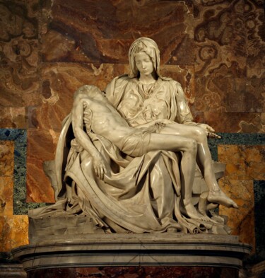 Sculpture titled "Pietà" by Michelangelo, Original Artwork, Stone