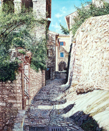 Pintura titulada "Borgo Antico" por Michelangelo Rossi, Obra de arte original, Oleo