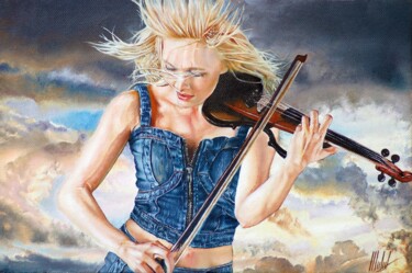 Painting titled "Tempo Allegro" by Michelangelo Rossi, Original Artwork, Oil Mounted on Wood Stretcher frame