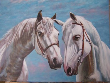 Peinture intitulée "Les chevaux" par Michel Ballanger, Œuvre d'art originale