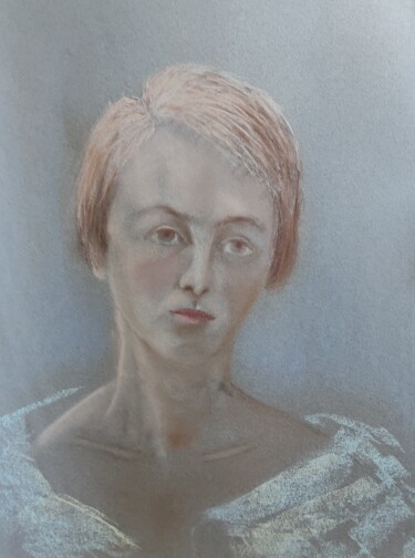 Pittura intitolato "La jeune fille sans…" da Michel Béquet, Opera d'arte originale, Pastello