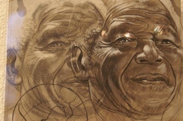 Dessin intitulée "Mandela Day" par Michel Bona, Œuvre d'art originale