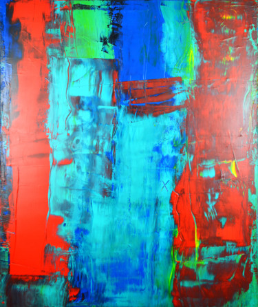 Painting titled "Parallel" by Michel Boucharinc, Original Artwork, Acrylic Mounted on Wood Stretcher frame