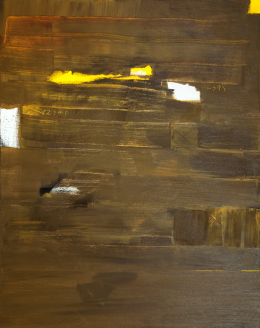 Painting titled "Brown wall" by Michel Boucharinc, Original Artwork, Acrylic Mounted on Wood Stretcher frame