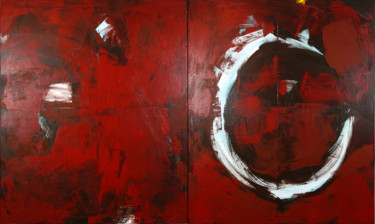 Malerei mit dem Titel "Cercle Fig 1 Diptyq…" von Michel Boucharinc, Original-Kunstwerk, Acryl Auf Keilrahmen aus Holz montie…