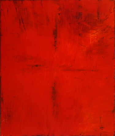 Картина под названием "SURFACE N°21 "RED"" - Michel Boucharinc, Подлинное произведение искусства, Акрил Установлен на Деревя…