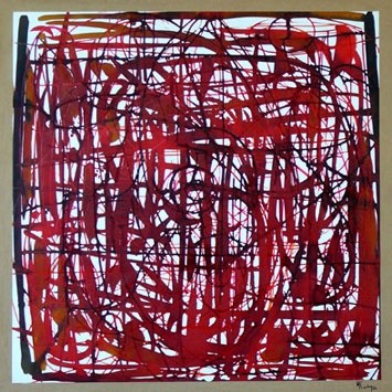 Peinture intitulée "Vibration Rouge" par Michel Cabon, Œuvre d'art originale