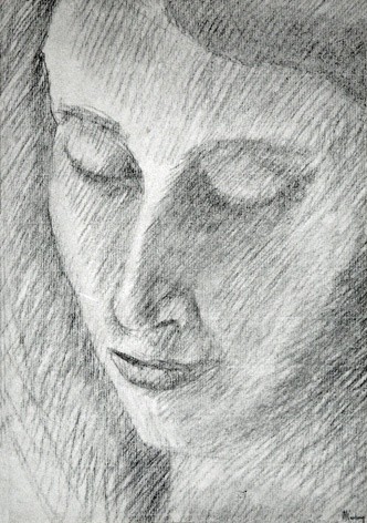 Dessin intitulée "Portrait de Femme" par Michel Cabon, Œuvre d'art originale