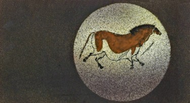 Peinture intitulée "Lascaux le cheval" par Michel Cabon, Œuvre d'art originale