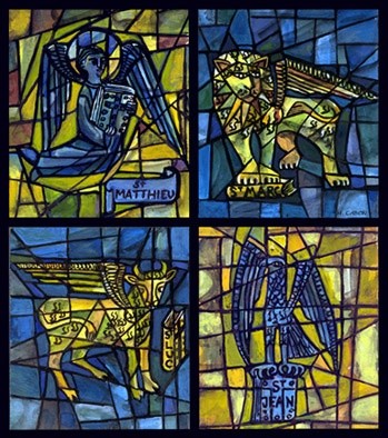 Peinture intitulée "Les Quatre Evangéli…" par Michel Cabon, Œuvre d'art originale