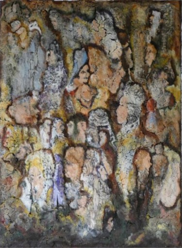 Painting titled "L'écorce" by Michel Darves, Original Artwork, Acrylic