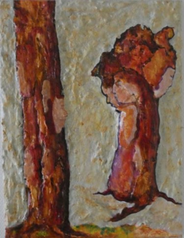 Painting titled "Une balade en forêt" by Michel Darves, Original Artwork, Acrylic