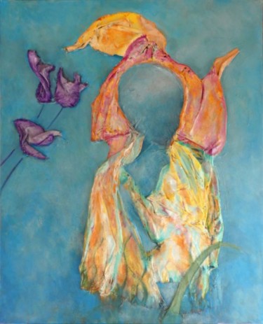 Peinture intitulée "Les Iris" par Michel Darves, Œuvre d'art originale, Acrylique