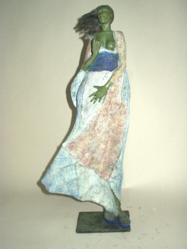 Sculpture intitulée "Meiko in the Wind" par Micheldejos, Œuvre d'art originale