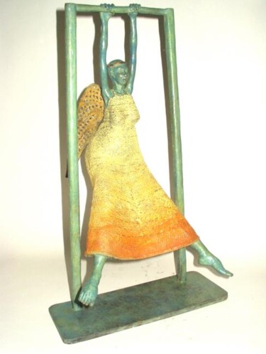 Sculpture intitulée "ange au portique" par Micheldejos, Œuvre d'art originale