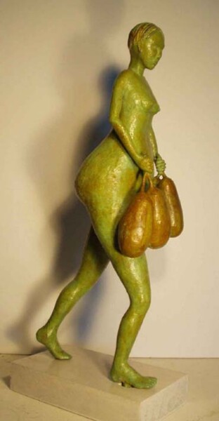 Sculpture intitulée "voleuse de cougourd…" par Micheldejos, Œuvre d'art originale