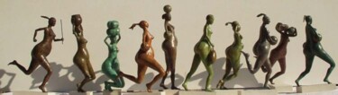 Sculpture intitulée "groupe des voleuses…" par Micheldejos, Œuvre d'art originale