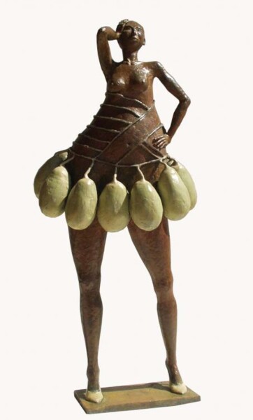 Sculpture intitulée "Mannequin aux courg…" par Micheldejos, Œuvre d'art originale