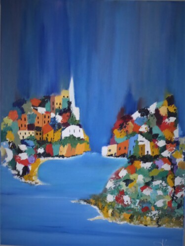 Pintura titulada "Mon île de rêve" por Berny, Obra de arte original, Oleo