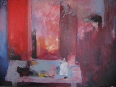Peinture intitulée "L' atelier rouge" par Michel De Mingo, Œuvre d'art originale