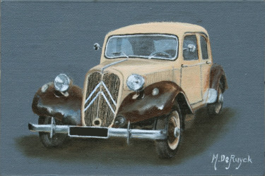 Painting titled "Voiture ancienne -…" by Michel De Ruyck, Original Artwork, Oil