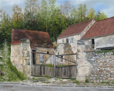 Peinture intitulée "maison abandonnée a…" par Michel De Ruyck, Œuvre d'art originale, Huile
