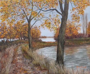 Peinture intitulée "Couleurs d'automne…" par Michel De Ruyck, Œuvre d'art originale, Huile