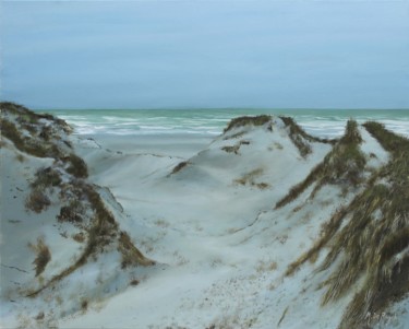 Peinture intitulée "Dunes du Marquenter…" par Michel De Ruyck, Œuvre d'art originale, Huile