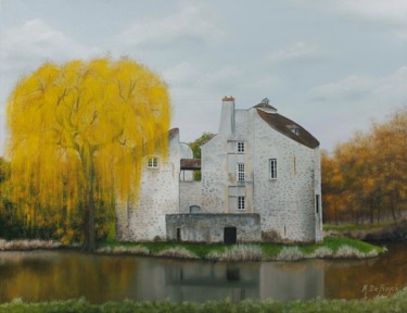 Картина под названием "chateau-de-la-chass…" - Michel De Ruyck, Подлинное произведение искусства, Масло