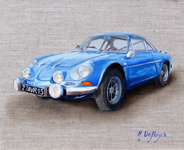 Painting titled "Alpine Renault" by Michel De Ruyck, Original Artwork, Oil