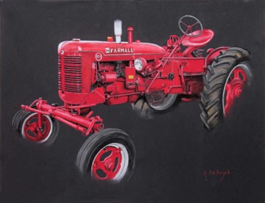 Peinture intitulée "tracteur-farmall.jpg" par Michel De Ruyck, Œuvre d'art originale, Pastel