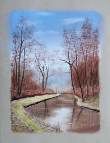 Painting titled "Au bord de la Viosn…" by Michel De Ruyck, Original Artwork, Pastel