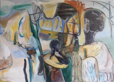 Peinture intitulée "Notre Dame" par Michèle Bachelet, Œuvre d'art originale, Huile Monté sur Châssis en bois