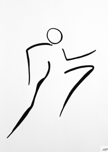 "Dans la course" başlıklı Resim Michèle Baylet-Brunet tarafından, Orijinal sanat, Mürekkep