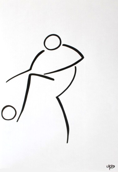 Disegno intitolato "Jongler" da Michèle Baylet-Brunet, Opera d'arte originale, Inchiostro